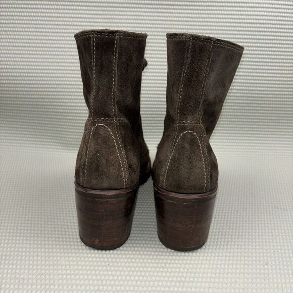 FRYE Sabrina Suede Lace-Up Booties Women’s Size 6.5M Combat Vibram Soles - Picture 5 of 10